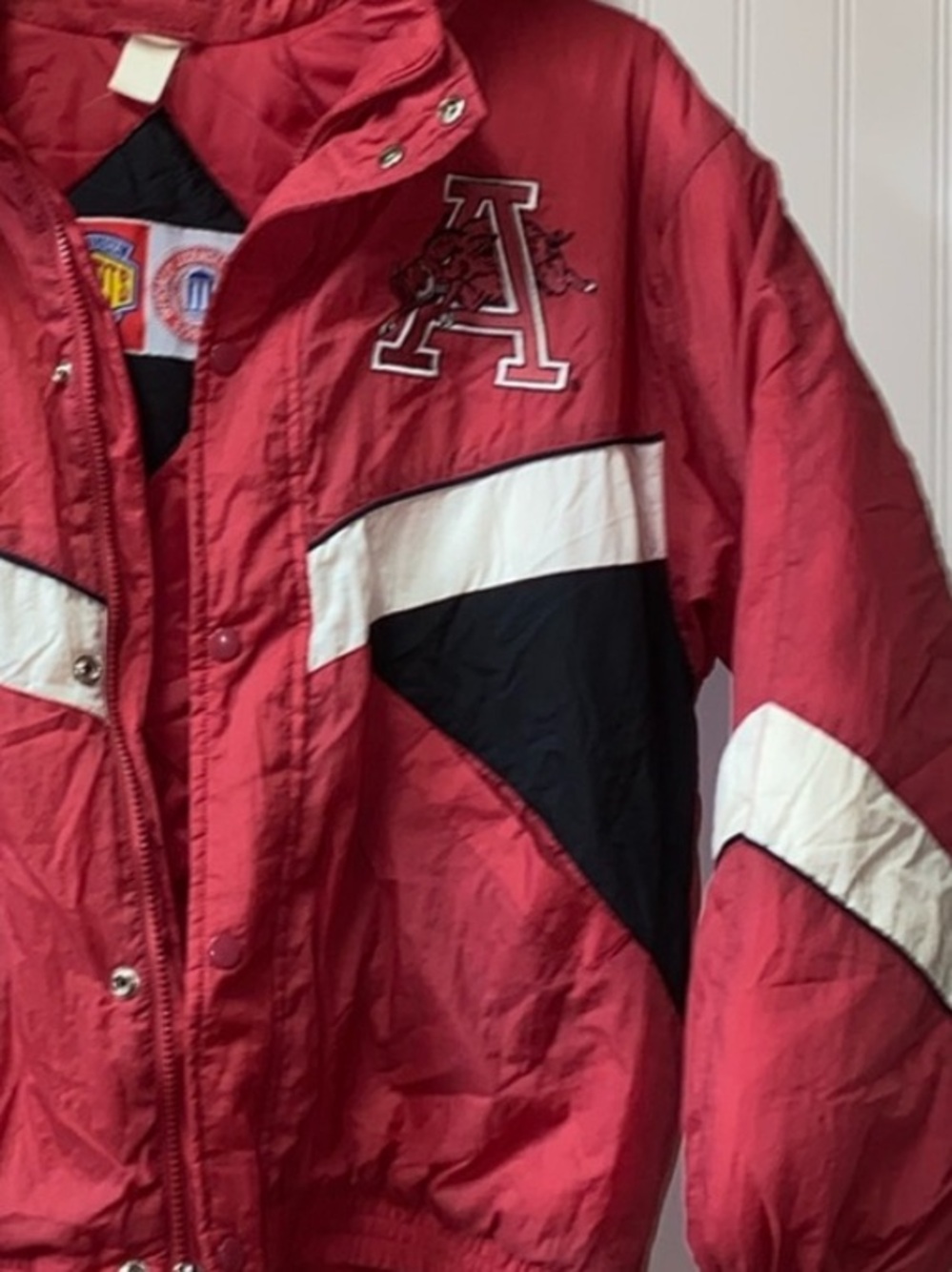 90s Arkansas Razorbacks Jacket Coat L Vintage Basketball Football U of A